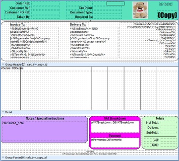 Basic Report Coloured Invoice design