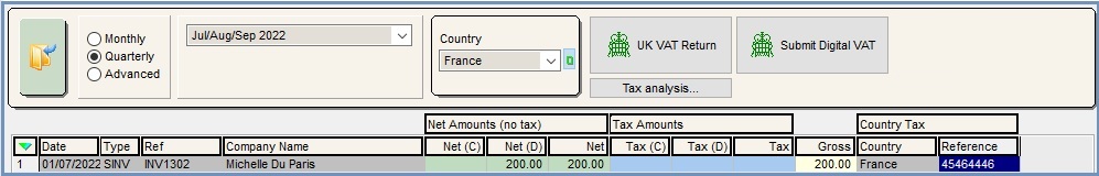Country filter in VAT Return