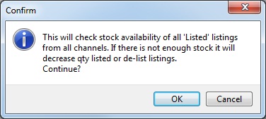 Check Listed Stock Availability confirm popup