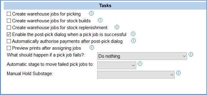 System Values for Warehouse Jobs