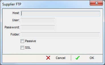 FTP dialog in the Data Query screen