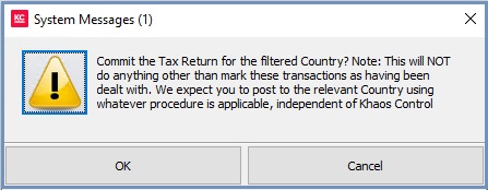 How To: Commit a Tax Return when using Country Specific VAT dialog