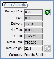 Order Amounts area in the Sales Orders Additional Tab