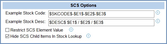 System Values - Stock - SCS